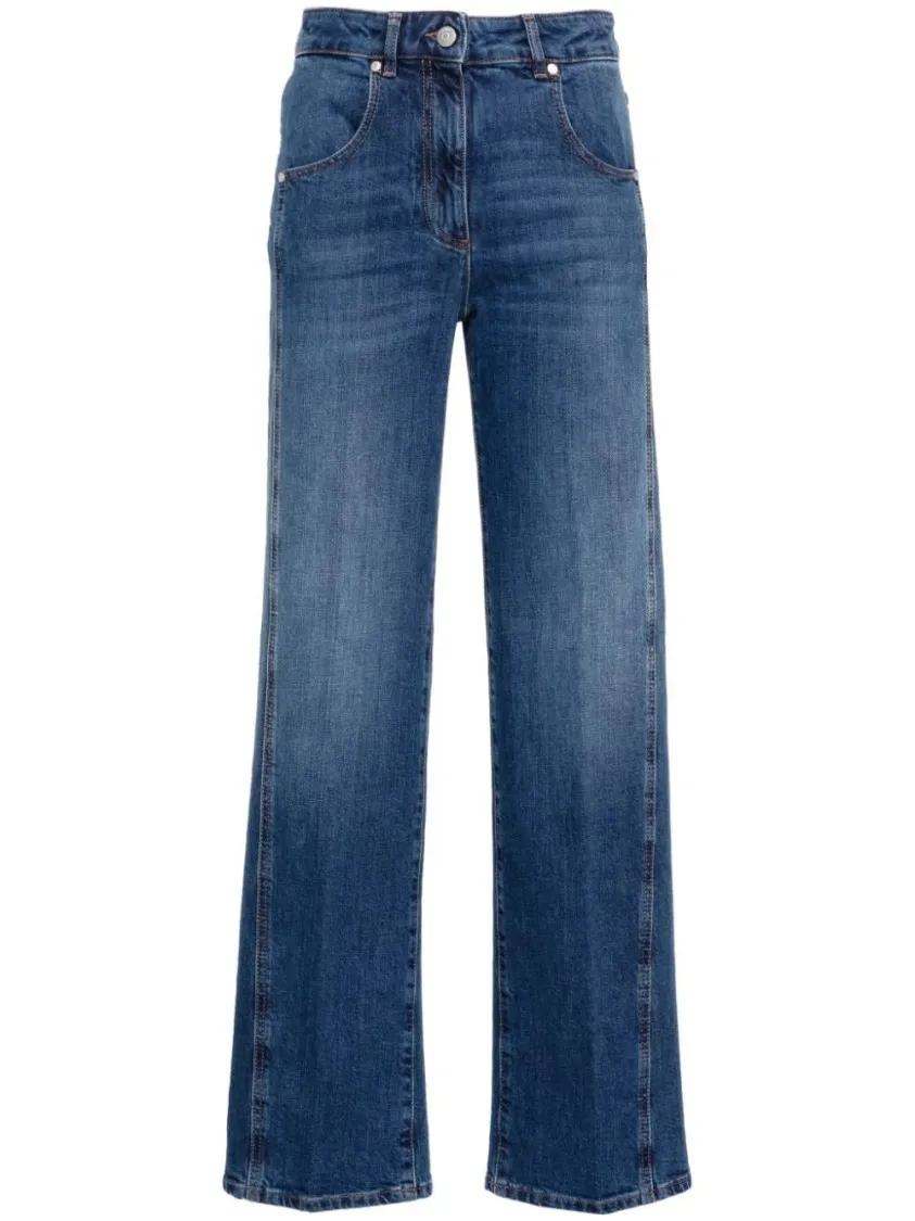 Peserico - Straight-Leg Jeans - Größe 44 - blau