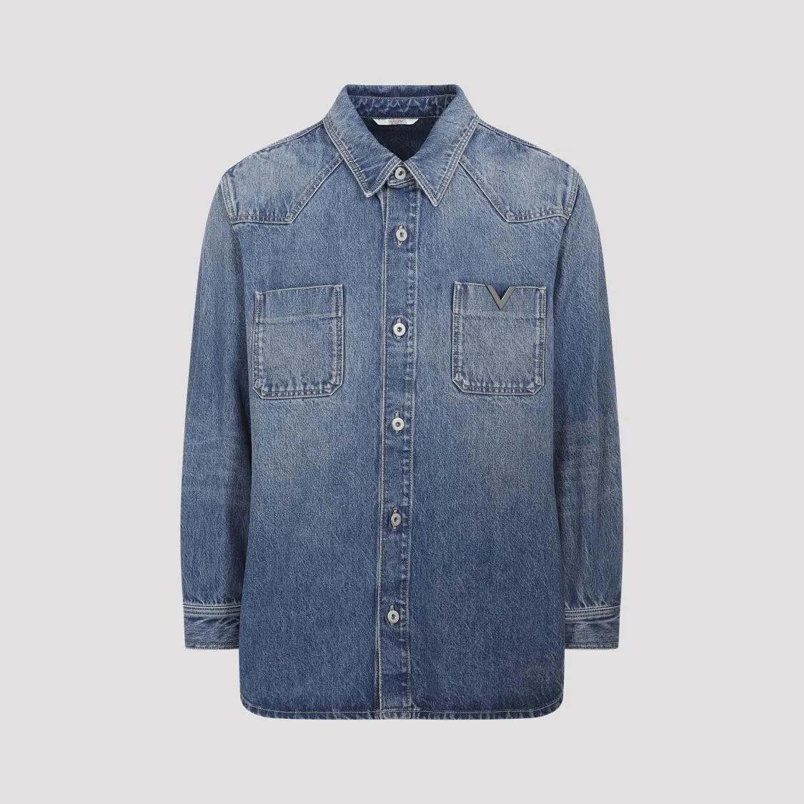 VALENTINO - Medium Blue Denim Shirt - Größe 50 - blau