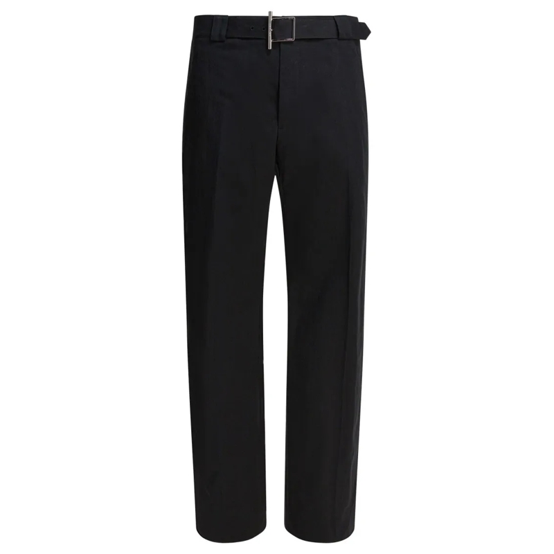 Alexander McQueen Anzugshose Straight-Leg Trousers With Belt Detail Black