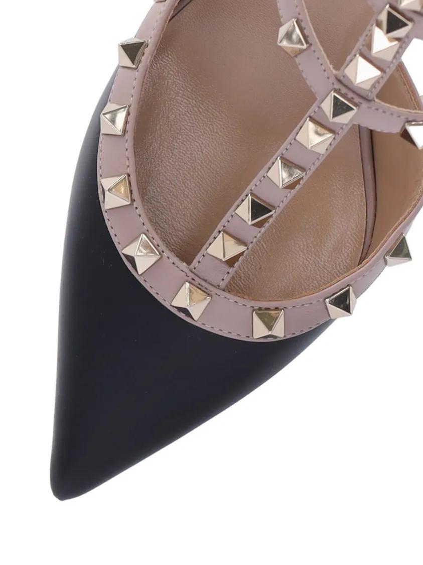 Thumbnail - Valentino Garavani Hohe Schuhe - Rockstud' Slingback Heels – Black - Gr. 36 (EU) - in Schwarz - für Damen