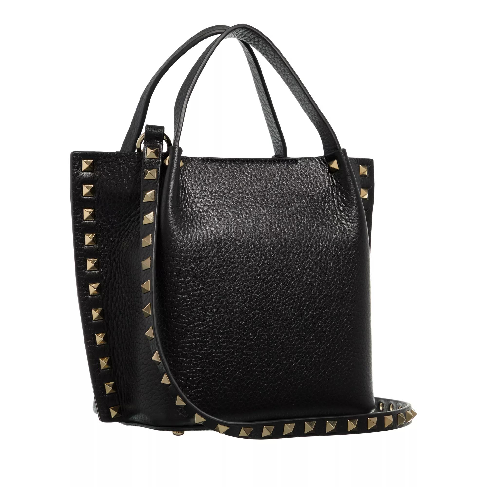 Valentino Garavani Small Tote Rockstud Black Crossbody Bag