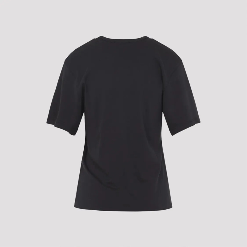 Lemaire Hemd Minimalist Black Cotton T-Shirt With Crew Neckline Black
