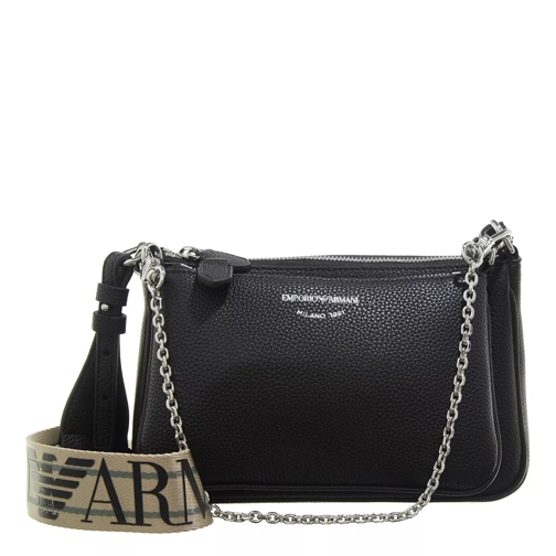 Emporio Armani Mini Bag Pubble Pu Black/Powder Pink Crossbodytas