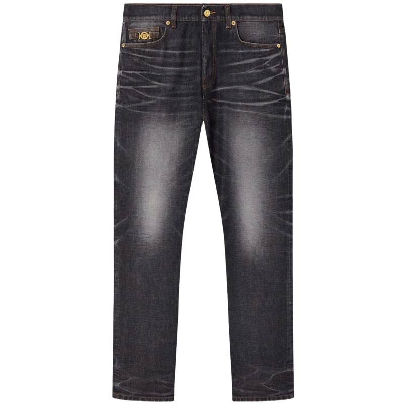 Versace Jeans mit geradem Bein Jeans Black schwarz