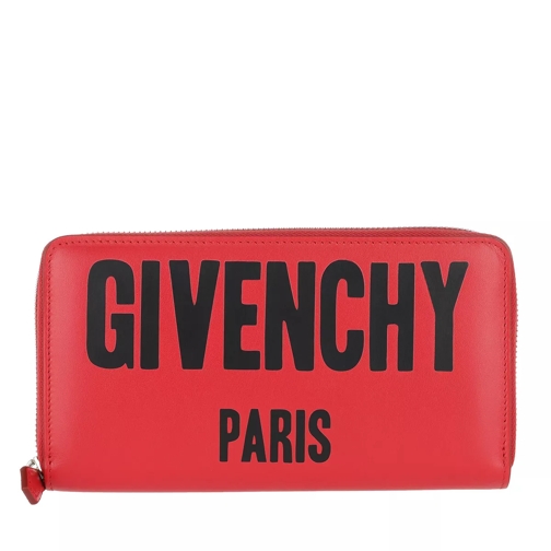 Givenchy Givenchy Iconic Print Zip Wallet Red/Black Portemonnaie mit Zip-Around-Reißverschluss