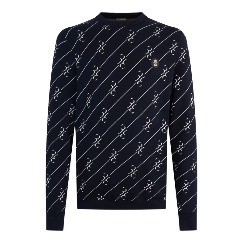 BILLIONAIRE  Round Neck Pullover All-Over Bb schwarz