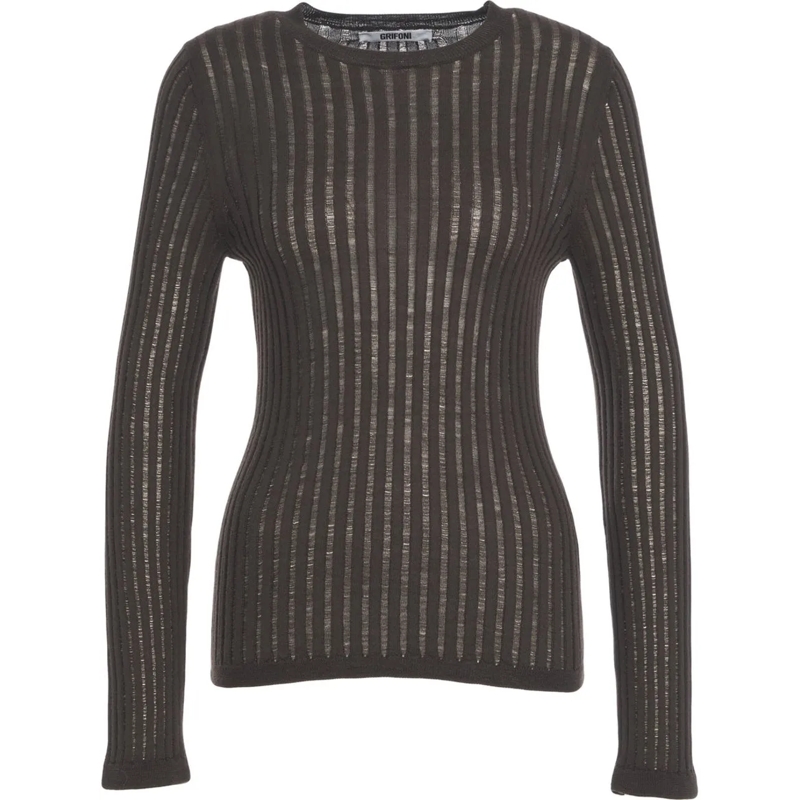 Grifoni  Rib knit sweater braun