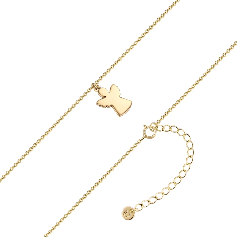 Glanzstücke München Mittellange Halskette Sterling Silber Halskette Engel gold(Image 3)