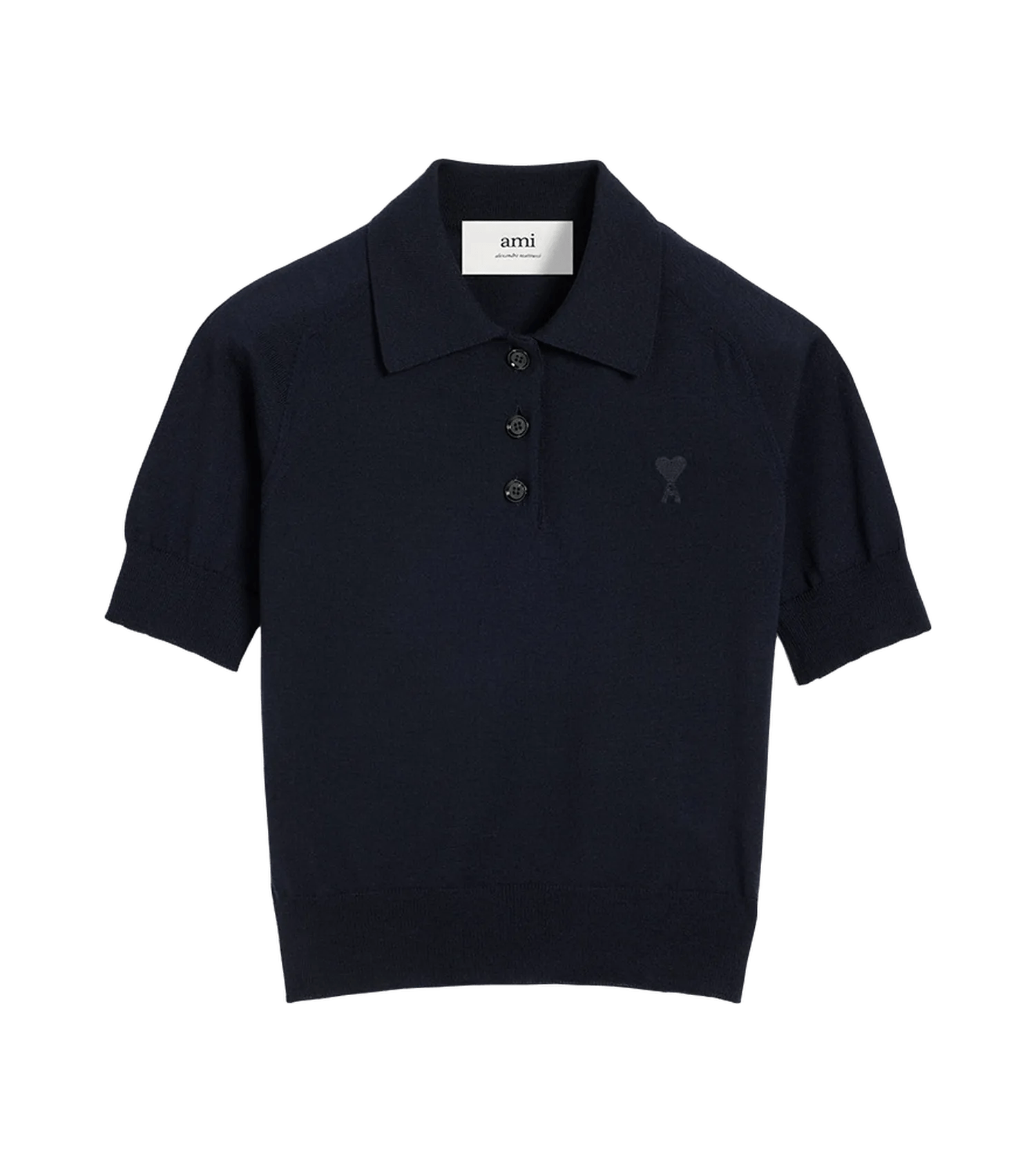 AMI Paris - Kurzärmliges Polo mit Logo - Größe L - blau