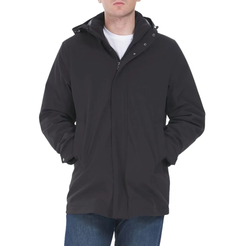 Woolrich Doudoune Heren Soft Shell Barrow Mac Coat schwarz