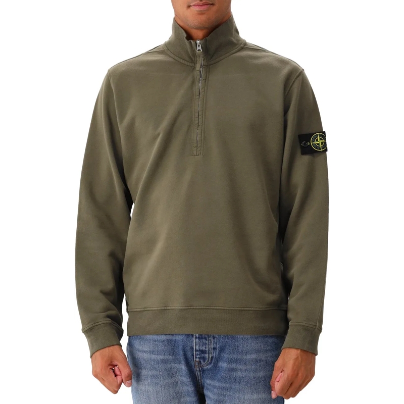 Stone Island  Heren Half Zip Sweater Groen grün
