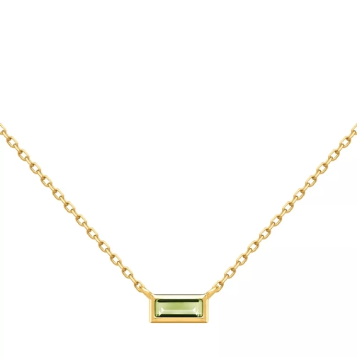 Indygo Seoul Necklace Peridot Yellow Gold Green Kurze Halskette