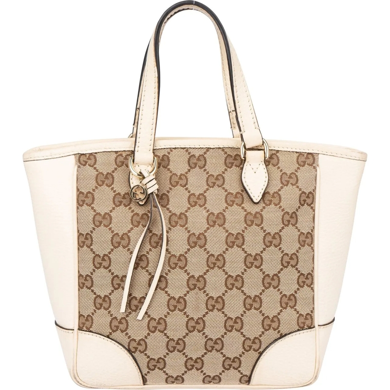 Gucci Schultertasche Gucci GG Monogram Bree Satchel Handbag braun