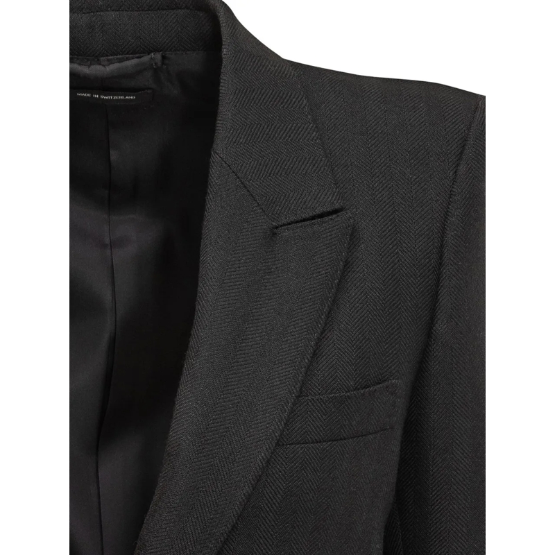 Tom Ford Blazer Tom Ford Blazer Nero in Lana con Un Bottone schwarz(Image 4)