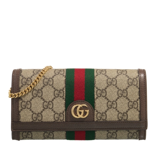 Gucci Wallet On A Chain Ophidia Wallet Chain Strap Beige