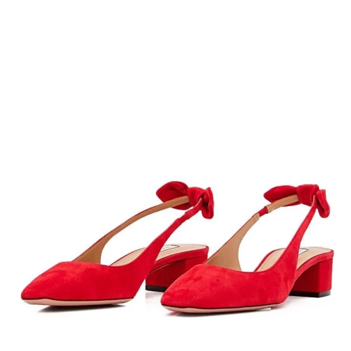 Aquazzura 35 Mm Very Bow Tie Slingback Red Pump