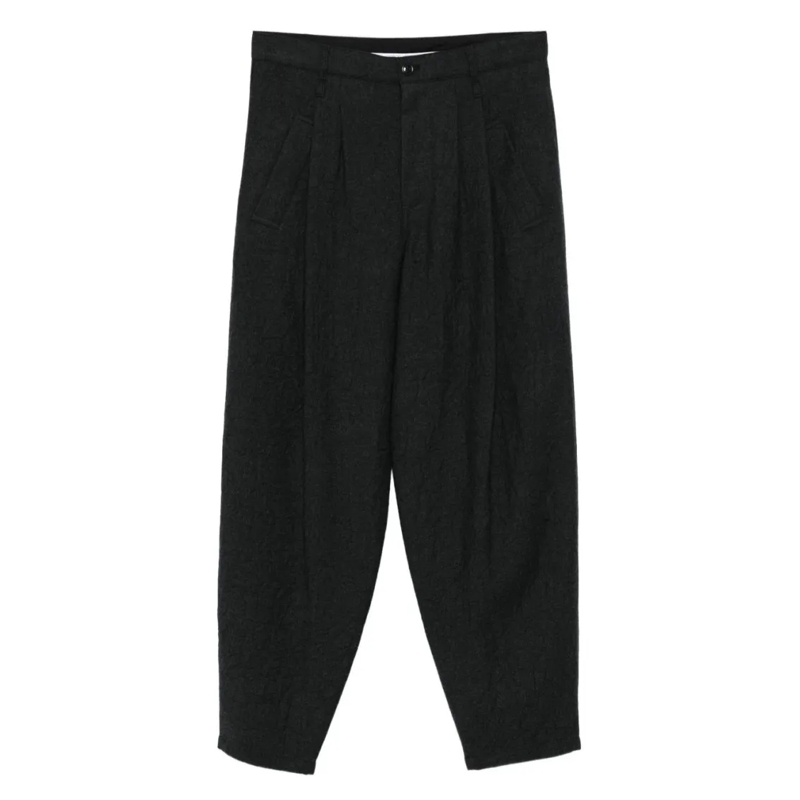Giorgio Armani Anzugshose Single-Pleat Trousers In Pure Virgin Wool Flannel Black