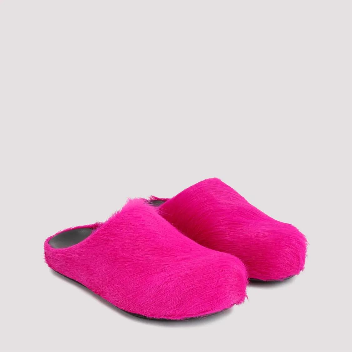 Thumbnail - Marni Slipper & Pantoletten - Fuchsia Calf Hair Fussbett Mules - Gr. 37,5 (EU) - in Rosa - für Damen
