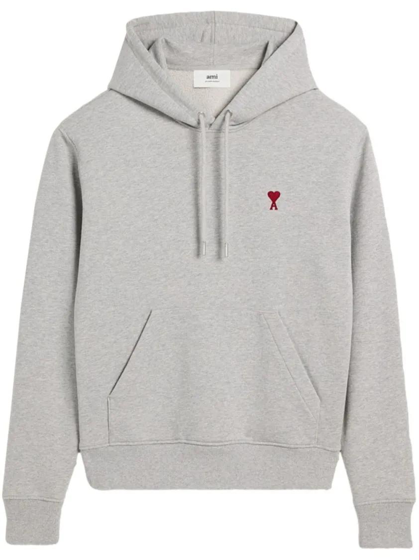 Thumbnail - AMI Paris - Hoodie With Embroidered Heart Logo - Größe L - grau