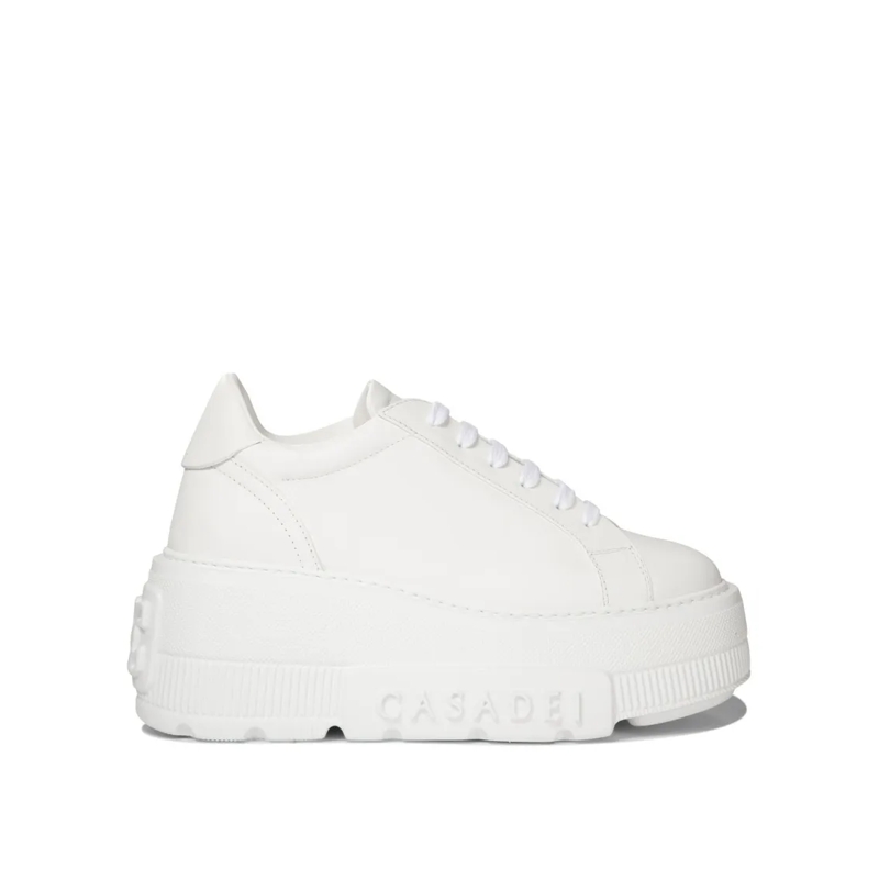 Casadei Lage-top sneaker Minimalist Platform Sneakers With Smooth Leather U White