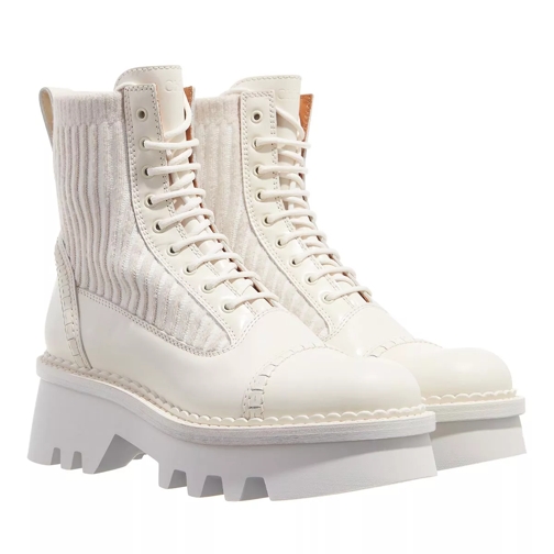 Chloé Owena Ankle Boot Cloudy White Lace up Boots