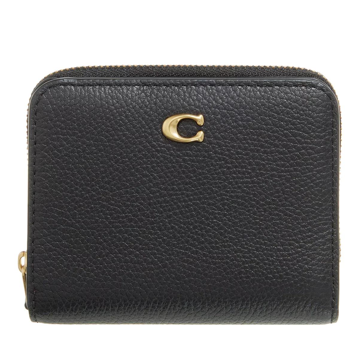 Coach Portemonnaie - Polished Pebble Leather Billfold Wallet - Gr. unisize - in Schwarz - für Damen