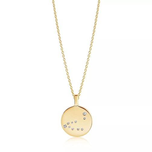Sif Jakobs Jewellery Zodiaco Capricorn Pendant White Zirconia 18K Gold Plated Mittellange Halskette