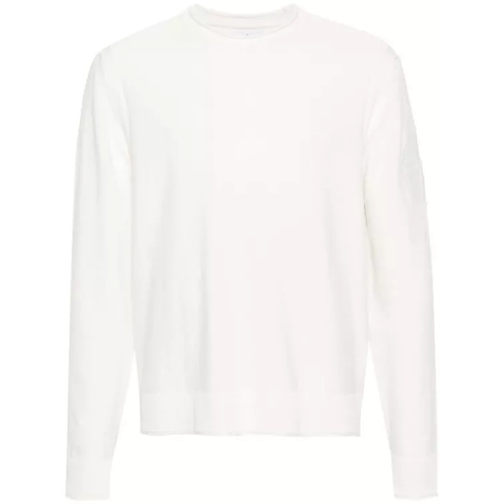 Stone Island White Cotton Fine Knit Sweater White 