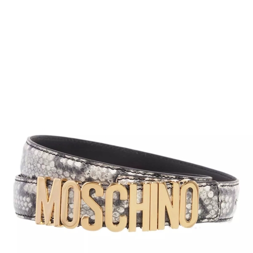 Moschino Logo Belt Embossed Leather Multicolor/Gold Ceinture fine