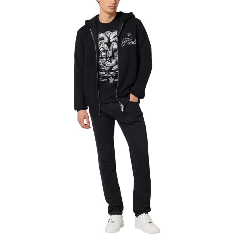 Philipp Plein Top Zip Hoodie Signature Embroidery schwarz(Image 4)