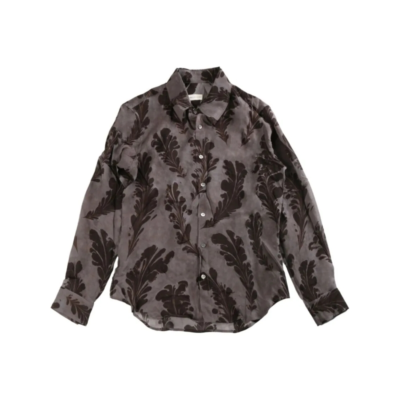 Dries Van Noten Hemd Dark Grey Long-Sleeve Shirt Grey