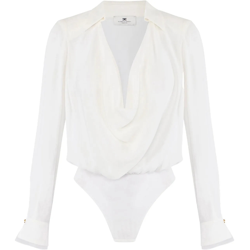 Elisabetta Franchi Bluse Top Ivory weiß