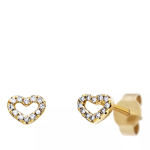 Little Luxuries by VILMAS Lady Finest Collection Earrings With Diamonds Yellow Gold Orecchini a bottone