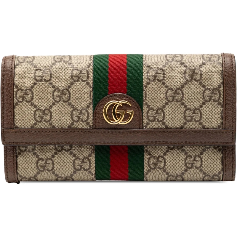 Gucci Geldbörse GG Supreme Web Ophidia Continental Wallet braun