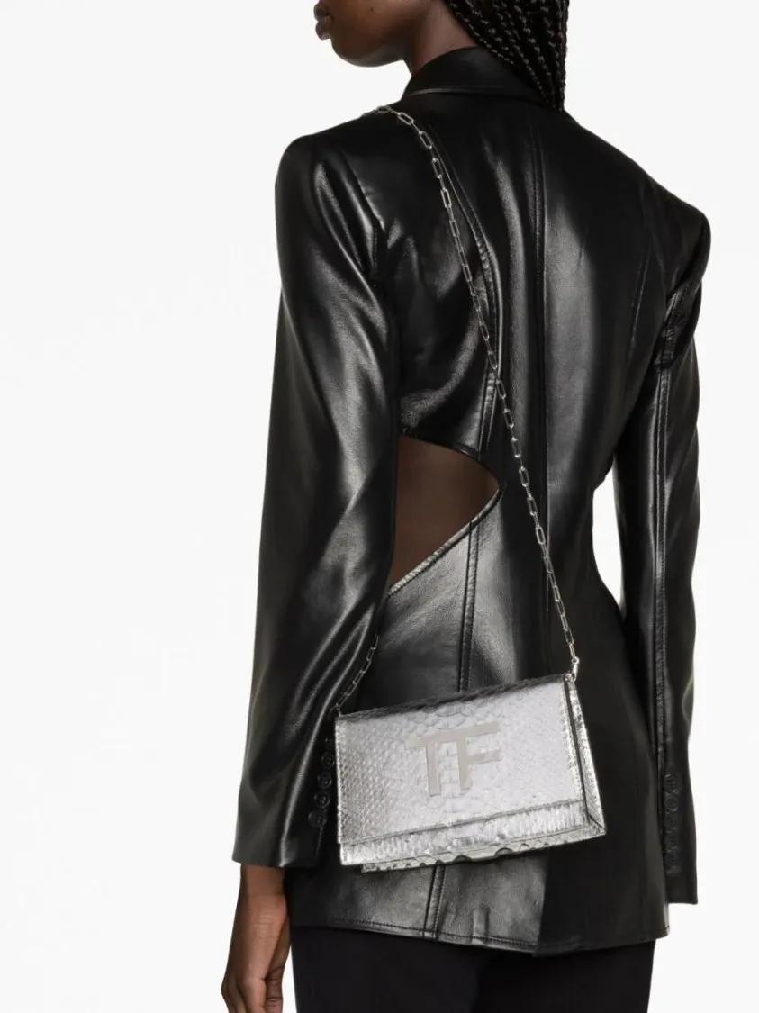 Tom Ford Hobo bags Tf Disco Silver Python Bag in zilver