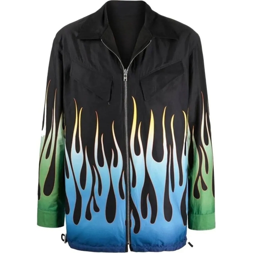 Kenzo Daunenjacken Kenzo Flame Print Reversible Jacket schwarz