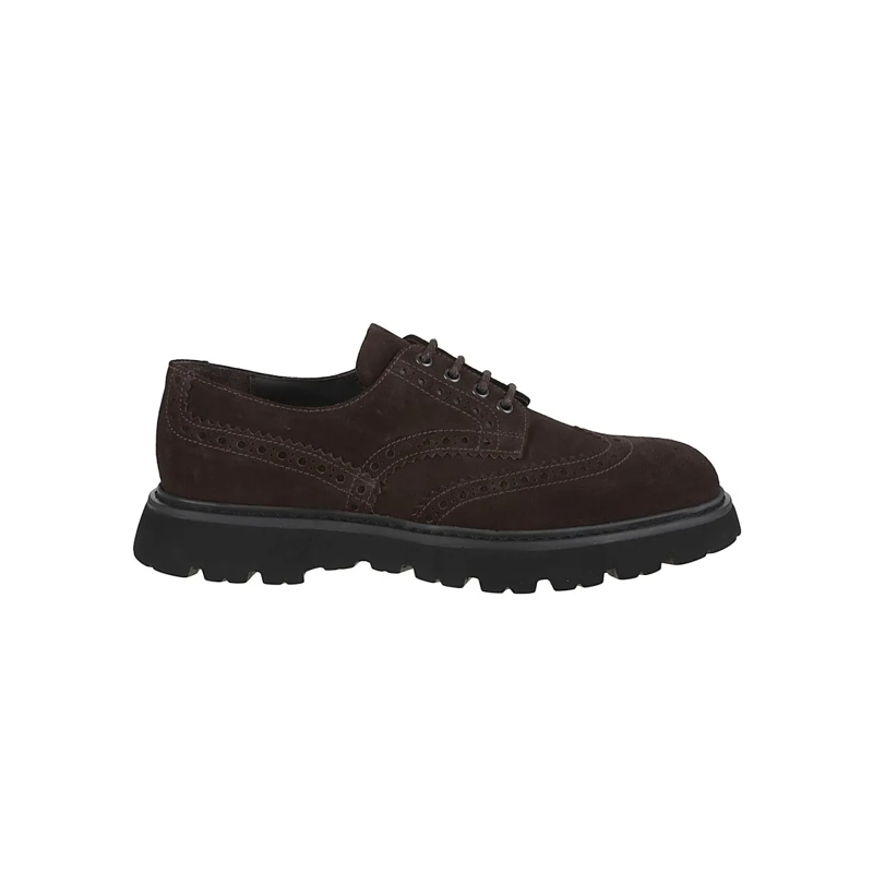 Doucal's Schnürschuhe Wingtip Brogue Shoes In Brown Suede Black
