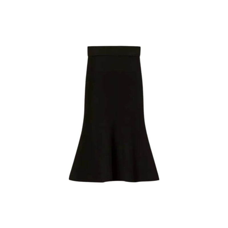 Twin-Set Midirok Black Midi Skirt With Fitted Waist Black