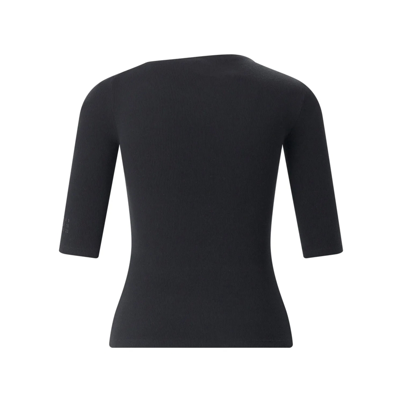 MM6 Maison Margiela 3/4-Arm-Shirt T-Shirt aus Baumwolle & Schurwolle schwarz(Image 5)