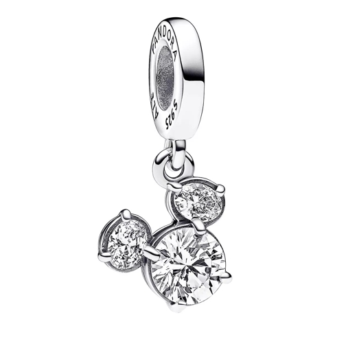 Pandora Disney Mickey silhouette sterling silver dangle wi Clear Anhänger