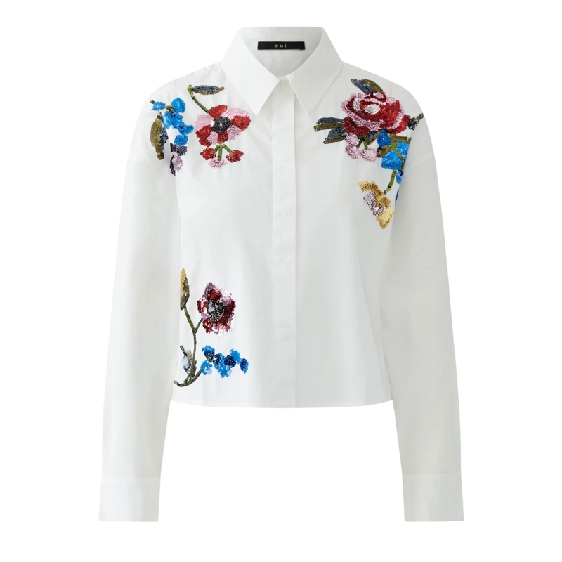 Oui Bluse Bluse weiss