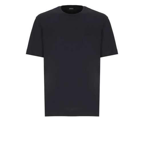 Zegna T-shirts Blue Cotton T-Shirt Blue
