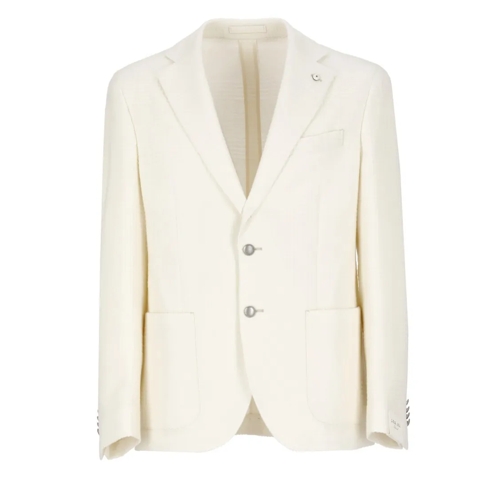 Lubiam Blazer Ivory Virgin Wool Jacket Neutrals