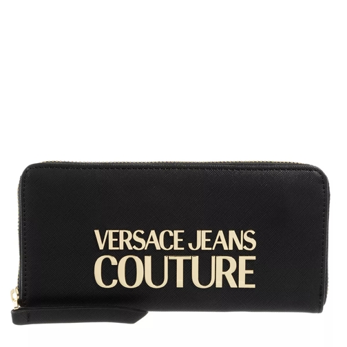 Versace Jeans Couture Range L - Lock Lock Black Portefeuille à fermeture Éclair