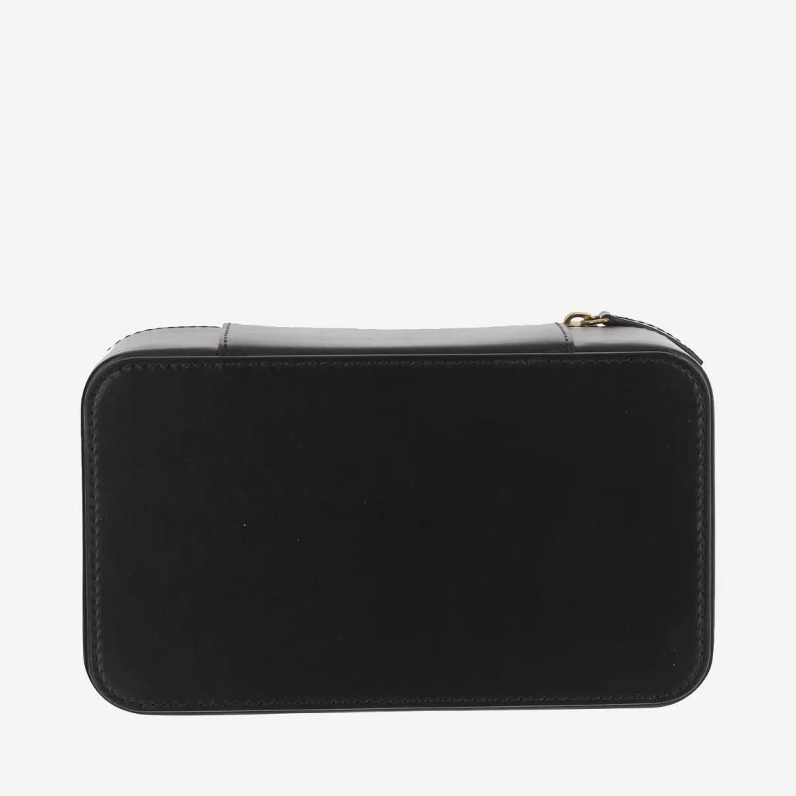 By Malene Birger Clutches Leather Blend Beauty Case Bag With Logo in zwart