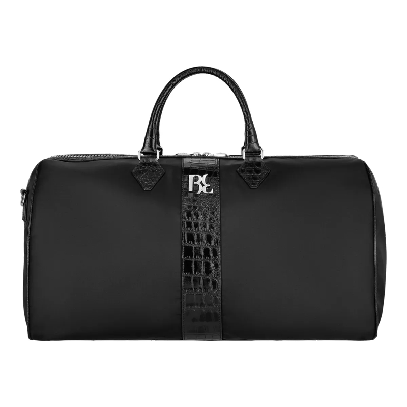 BILLIONAIRE Weekender Große Reisetasche Crocco Geprägt schwarz