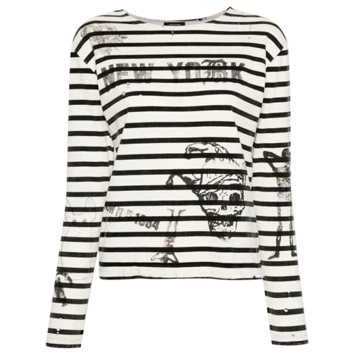 R13 White/Black Breton Blouse White Camicie