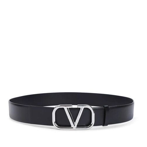 Valentino Ledergürtel Vlogo Signature Buckled Belt Black