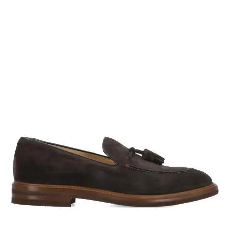 Brunello Cucinelli Loafers & Ballerinas - Brown Suede Leather Loafers - Gr. 40 (EU) - in Braun - für Damen