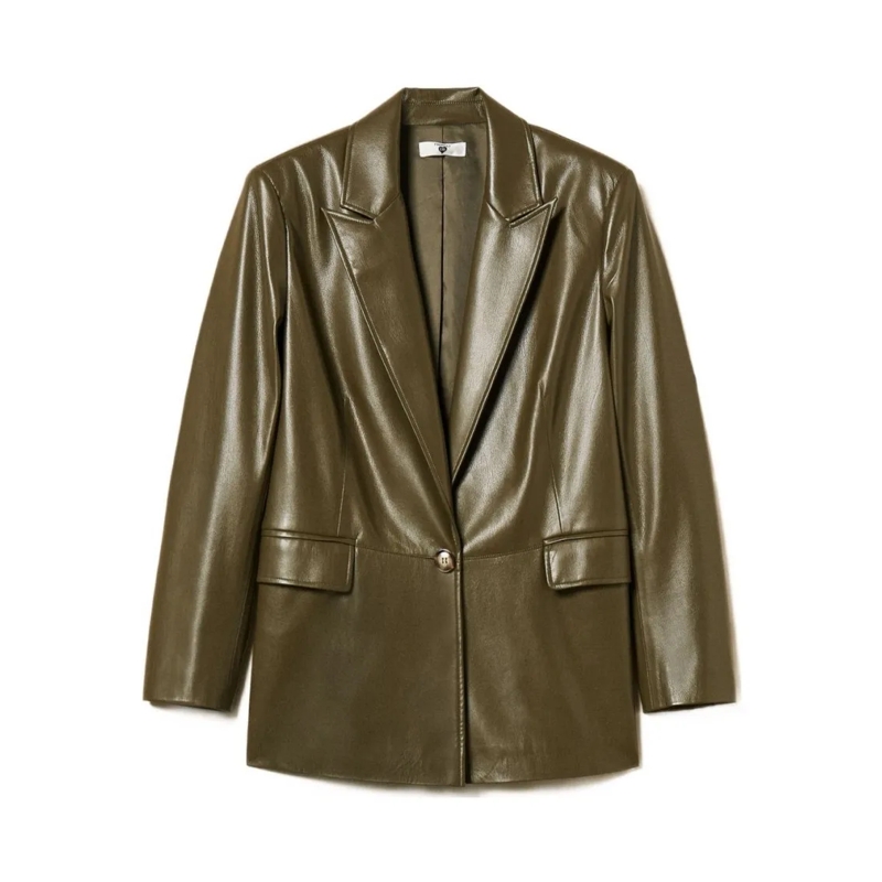 Twin-Set Blazer Tailored Green Jacket With Structured Silhouette Green